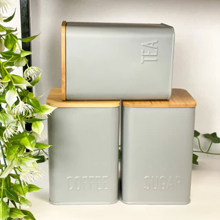 Pote Porta Mantimentos Para Café, Açúcar e Chá Lata em Metal