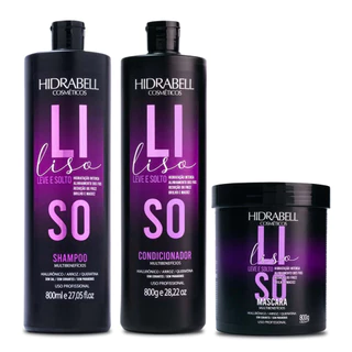 Liso Leve & Solto Hidrabell Cosméticos - Cabelo sem Frizz com Ácido Hialurônico
