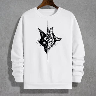 Moletom Gola Redonda Branco Unisex Simbolo Kindreds League of Legendes lol