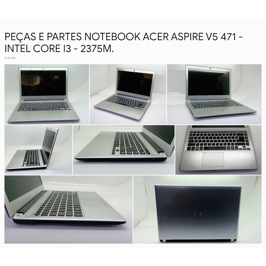 Peças E Partes Notebook Acer Aspire V5 471 - Intel Core I3 - 2375 M ...