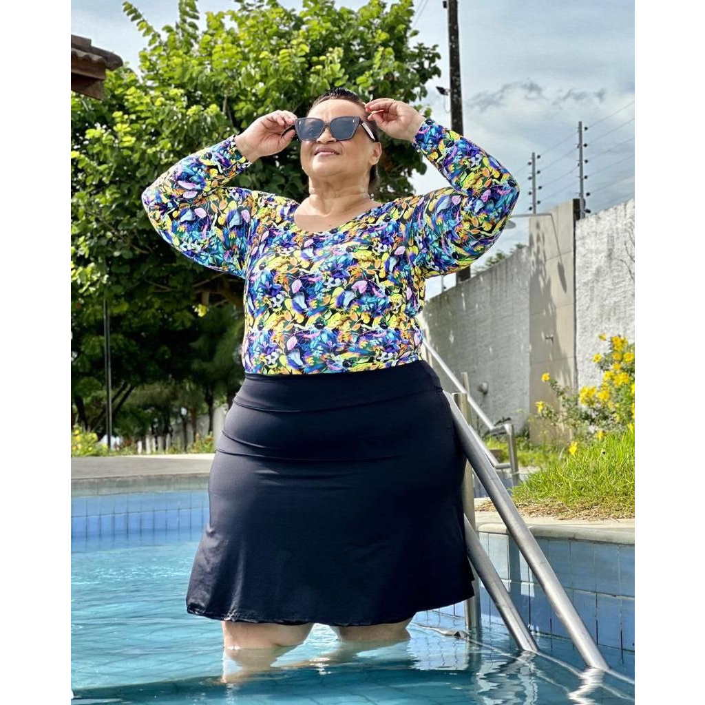 Short Plus Size Feminino Saída de Praia Laranja