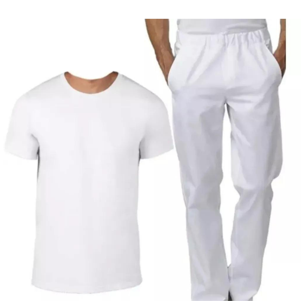 Conjunto Roupa De Ração Umbanda Masculino Branco 2 Peças | Shopee Brasil