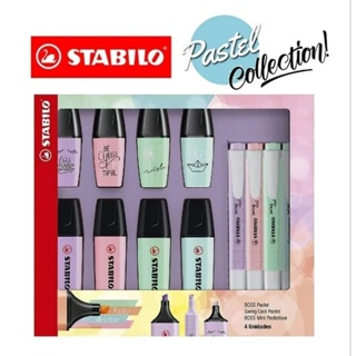 Kit Stabilo Boss Pastel + Mini P Love + Swing Cool C/12 Kit Caneta Marca Texto Stabilo