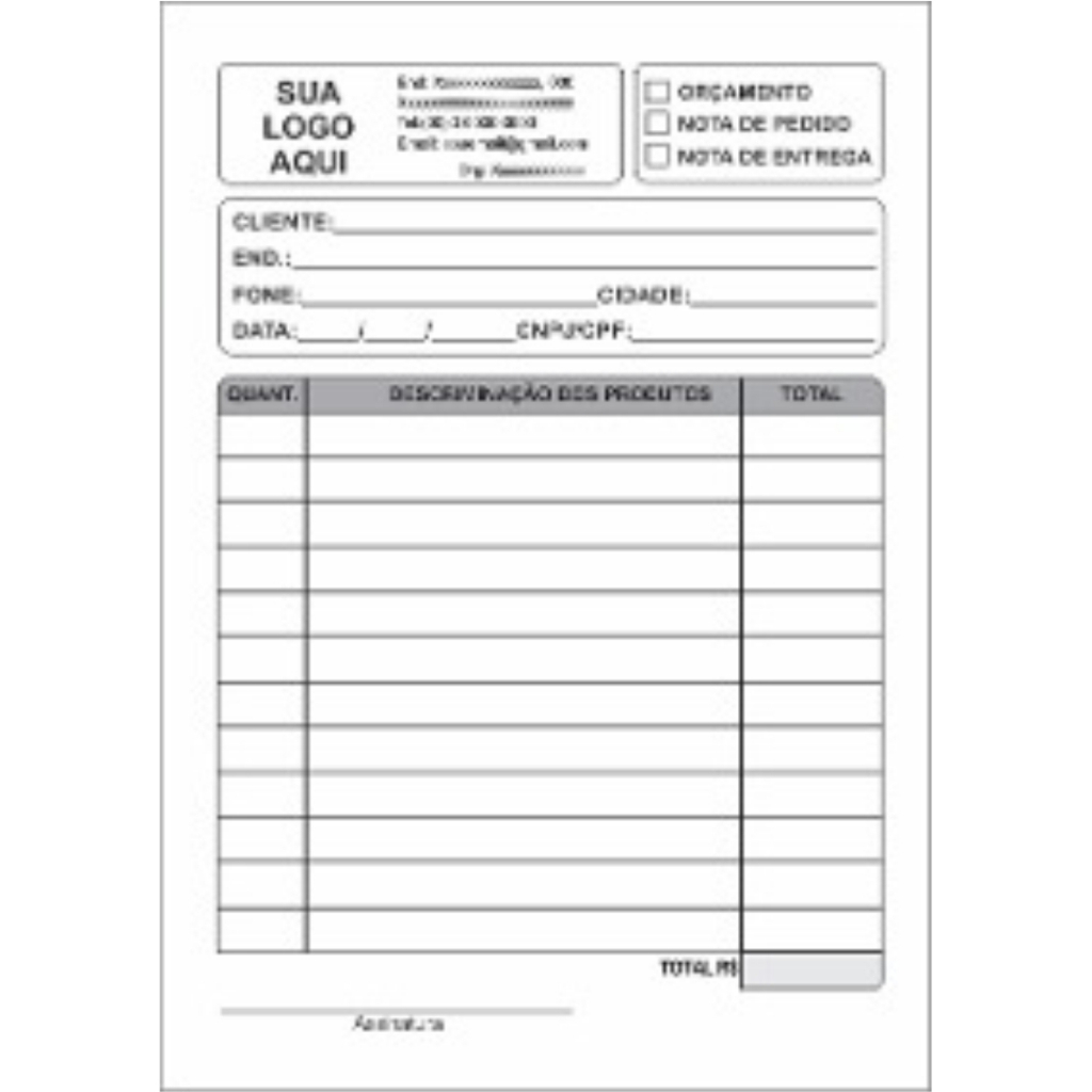 Talão / Blocos Personalizado (ordem de serviço, pedido de vendas, comandas ou qualquer modelo) com 100 folhas