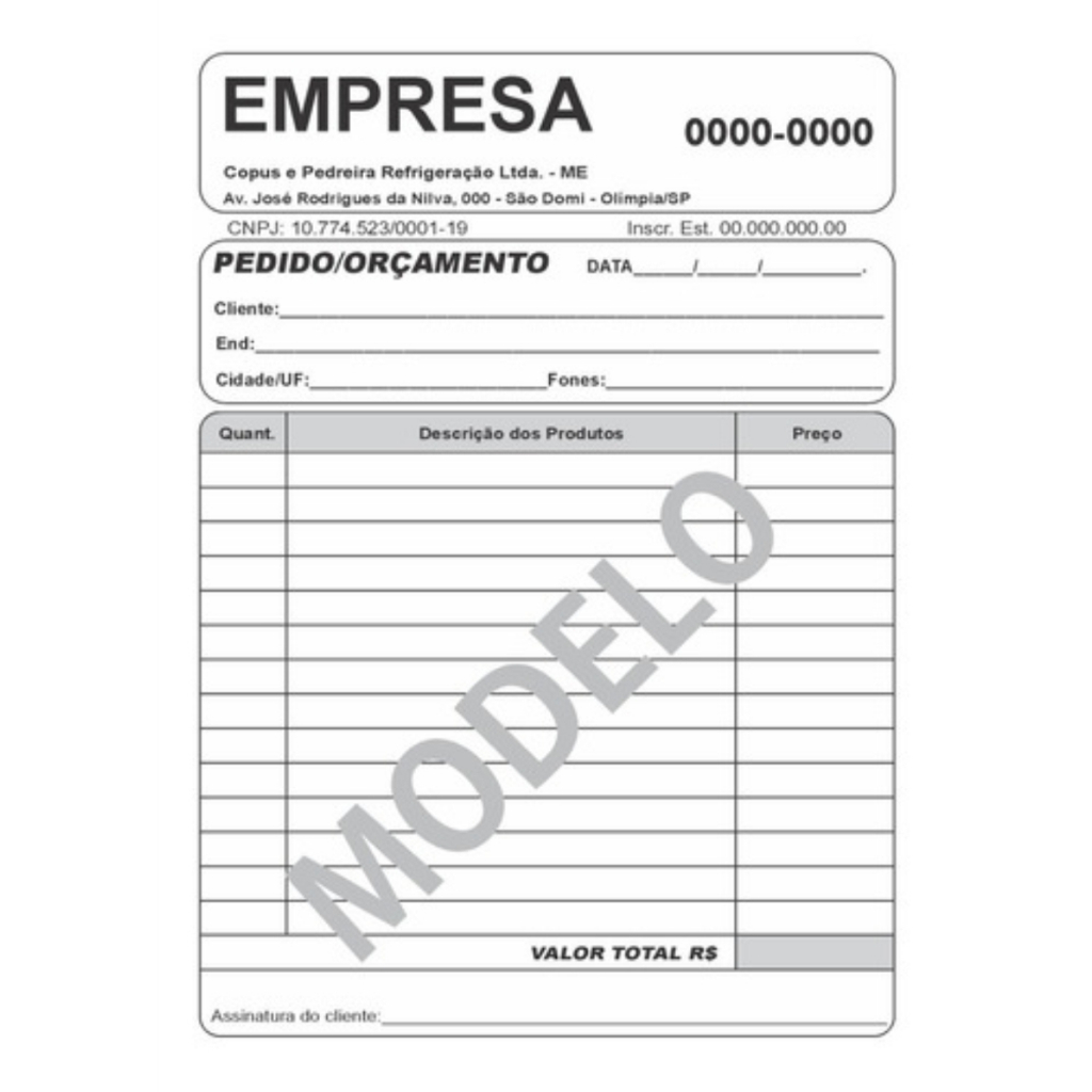 Blocos / Talão Personalizado (todos os modelos) 50x1 via ou 50x2 vias ...