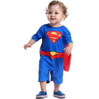 Fantasia Infantil Super Homem Super Heroi Menino com Mascara
