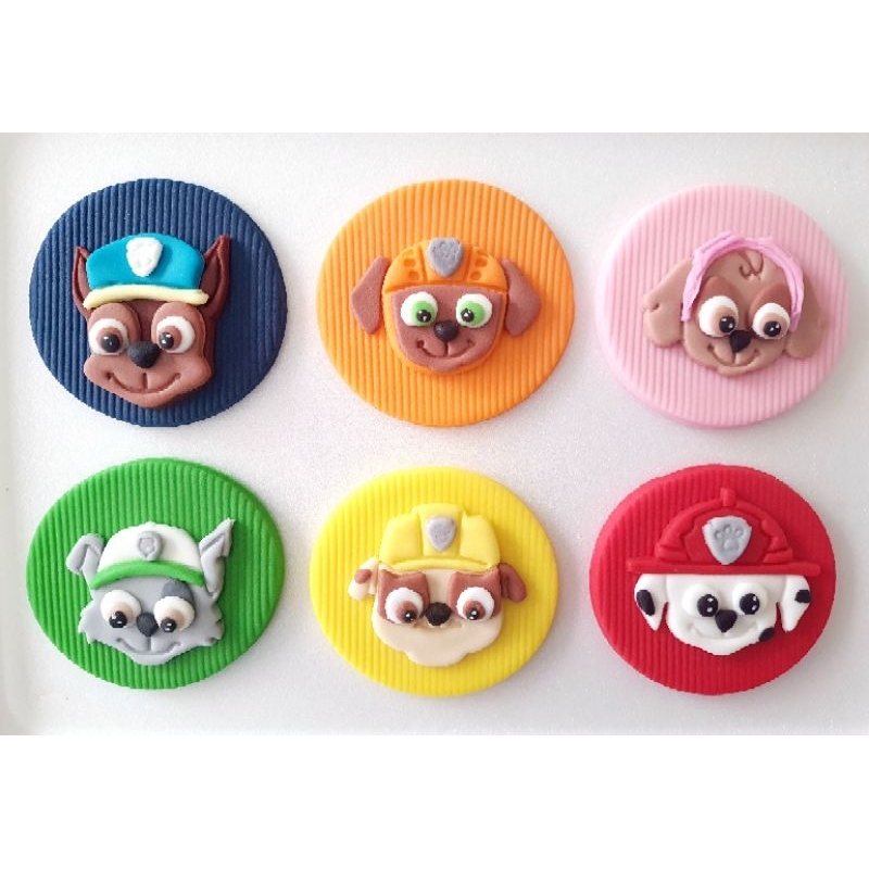 Kit 12 apliques de pasta americana Tema Patrulha Canina Shopee Brasil