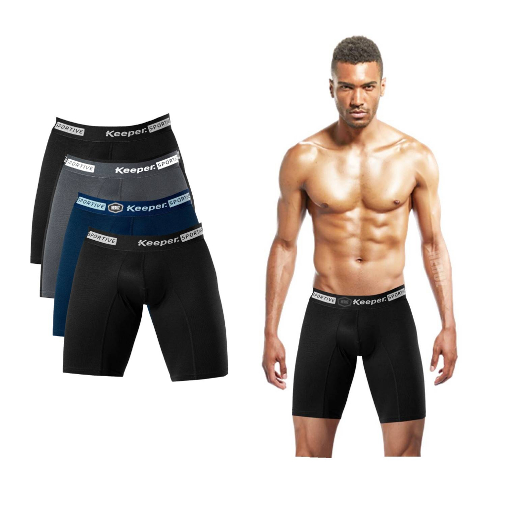 Cuecas Boxer Long Leg Keeper - Kit 5, Microfibra, Antissadura