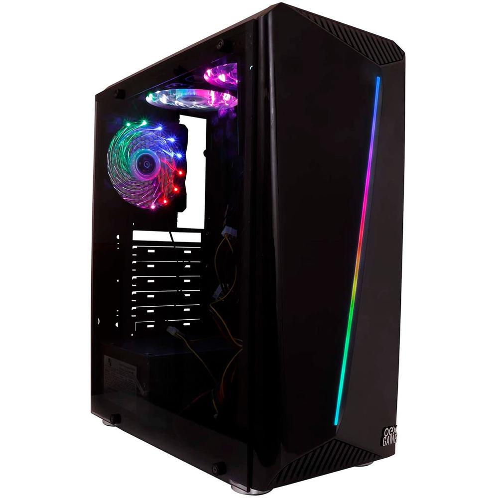 Gabinete Gamer fans rgb iluminação frontal em RGB Gh200 Atx 3 coolers ...