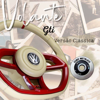 Volante Direção Esportiva Gti Vermelho Vw Fusca Brasília Variant Buggy Bugre Kombi Todas