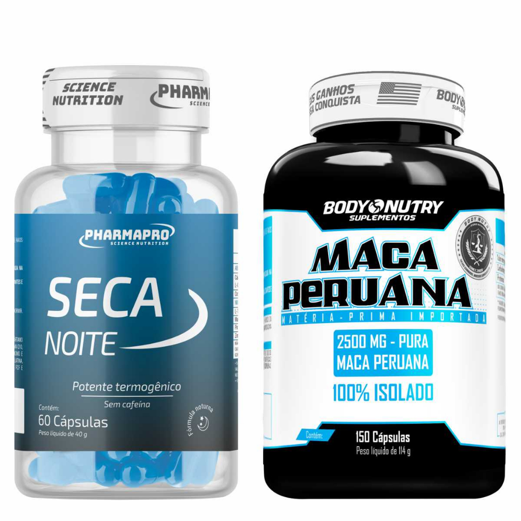 Kit Seca Noite 60 cápsulas + Maca Peruana, pote 150 cápsulas | Shopee ...