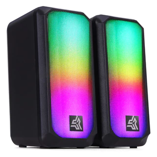 Caixa de Som Gamer Speaker 10W Rms Real Led Rgb Estéreo Usb P2 Pc Computador Notebook Celular Tv