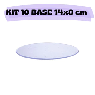 Base Acrílica Oval Tamanho 14 cm x 8 cm Com 10 unidades- Suporte pra Biscuit