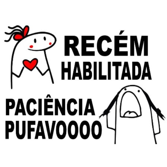 Adesivo Recém Habilitada Paciência Pufavoo