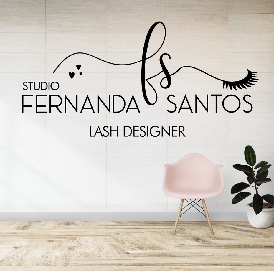 Adesivo De Parede Decorativo Salão De Beleza Logo Nome Personalizado ...