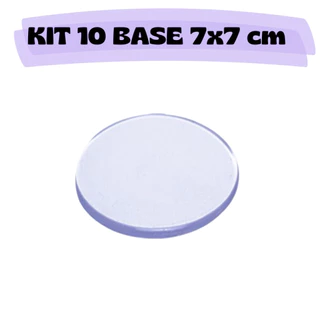 Base Acrílica Transparente Redonda 7X7 cm - Com 10 Unidades
