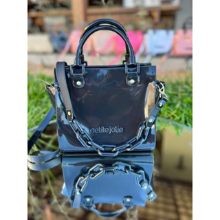 BOLSA POCHETE BUMBAG PVC PETITE JOLIE PJ3182 - Preto - Delabela