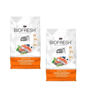 Combo 2X Ração Biofresh Para Gatos Castrados Salmão 7,5Kg