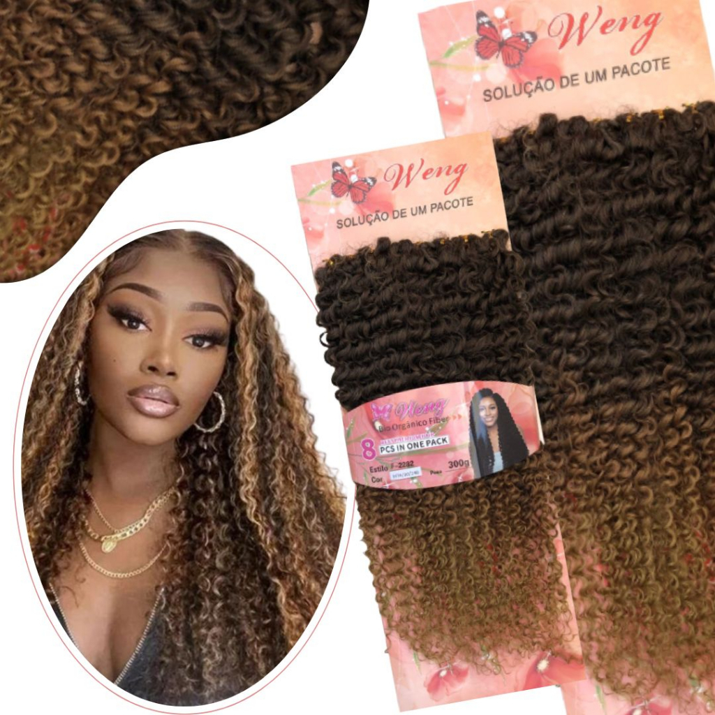 Cabelo Cacheado Organico Crochet Braids Super Star 100 Gramas 50