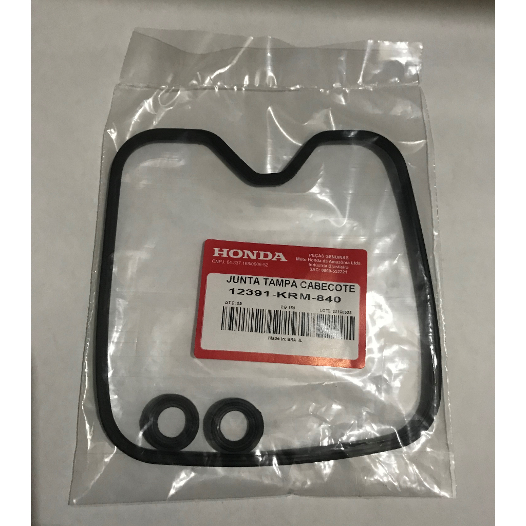 Guarnição junta borracha ( maior ) da tampa de válvulas cabeçote para Titan 150 + COXIN Original HONDA