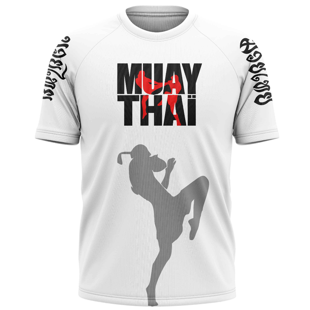 Camiseta Muay Thai BRANCA Luta Academia Usual Dry Fit Uv50+ Treino