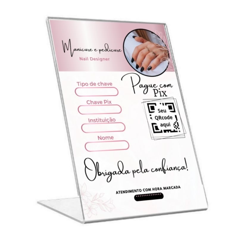 Placa Pix 10x15 manicure e pedicure | Shopee Brasil