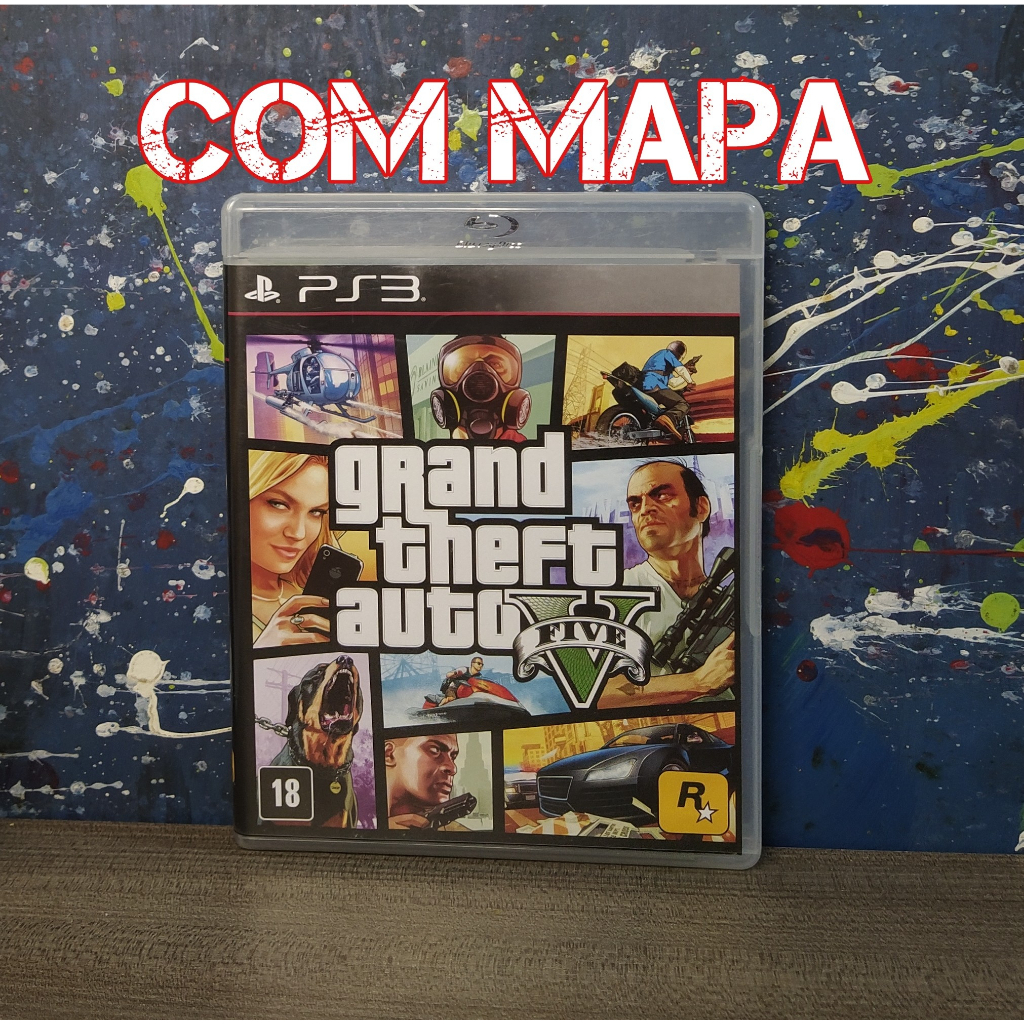 Gta 5 Ps4 Grand Theft Auto V Mídia Física Lacrado Com Mapa