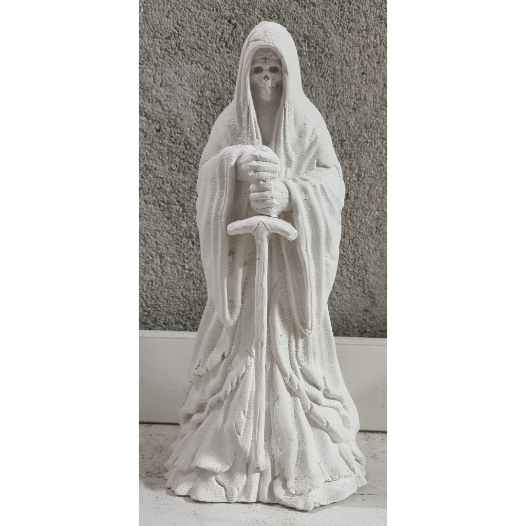 Imagem Estatua Exu Caveira Com Espada Cm Gesso Cru Shopee Brasil