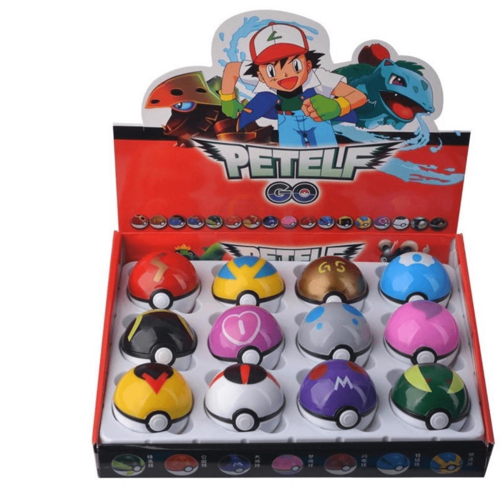 Caixa 12 Pokeball Com Pokemon Go E Figurinhas Pra Colecionar