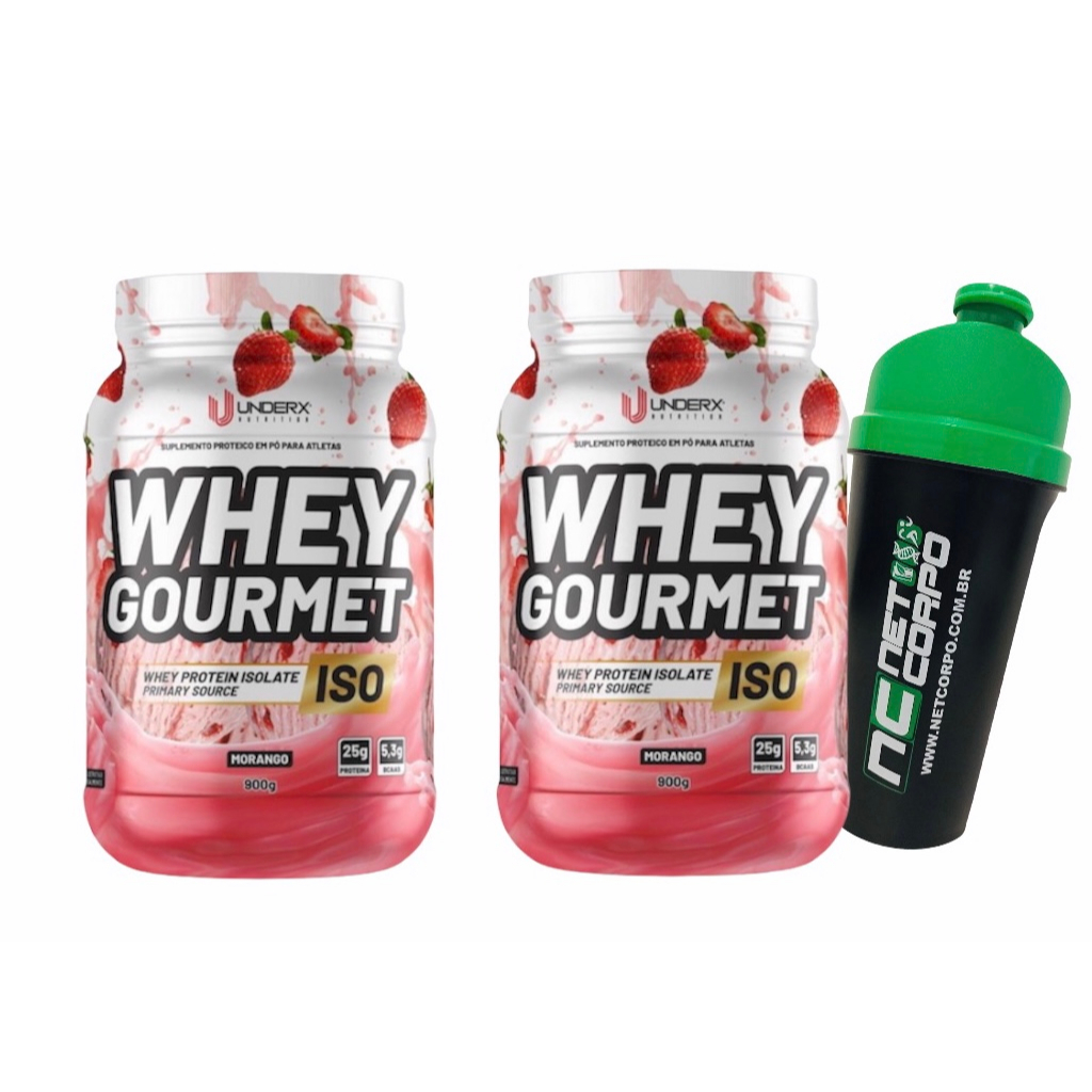 Kit 2 X Whey Gourmet Isolado E Concentrado 1,8kg Baixo Carbo