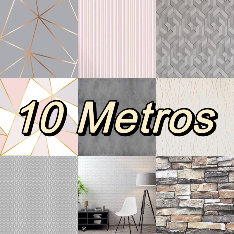 Papel de Parede 3D 10 METROS x 45CM Adesivo Autocolante para Sala, Quarto, Cozinha Ou Banheiro