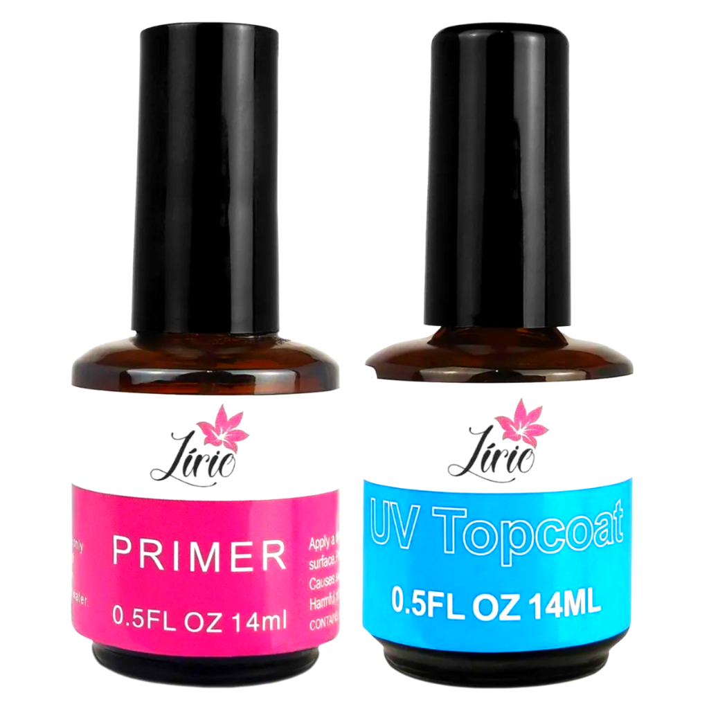 Kit Top Coat e Primer Em Gel Alta Secagem Profissional Selante Unha Gel