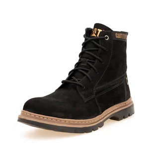 Coturno Masculino Bota Couro Legitimo Solado Costurado Preto + Brine C&t