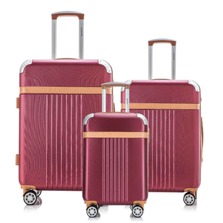 Conjunto De Mala Viagem Athena Kit Com 3 Peças Rígida Rodinhas 360 Santino - BGV182J