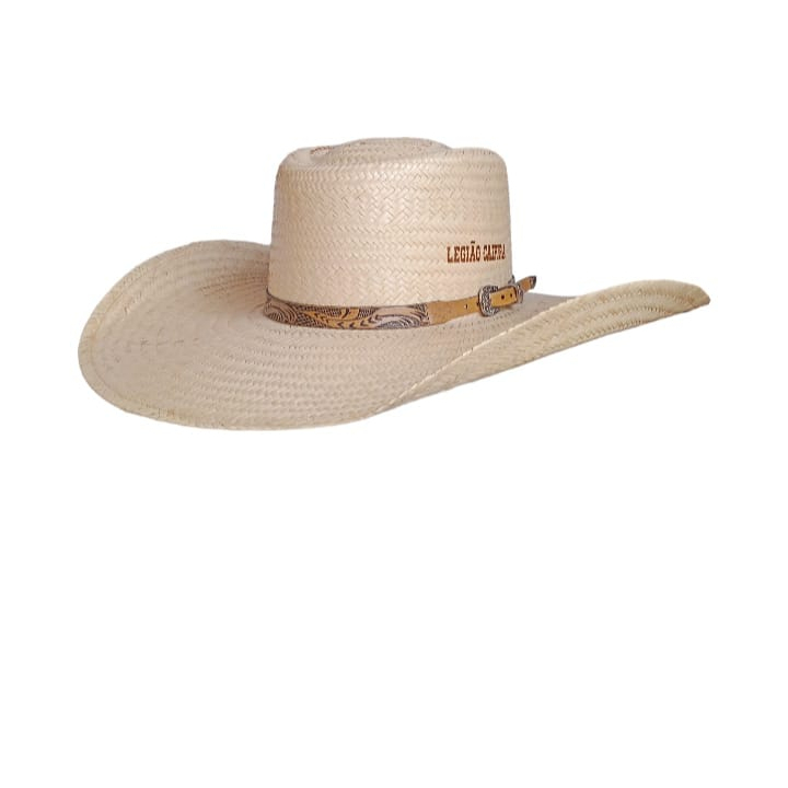 Chapéu De Palha DUPLO - Modelo Campeiro Bandinha Tribal Preto - Legião Caipira