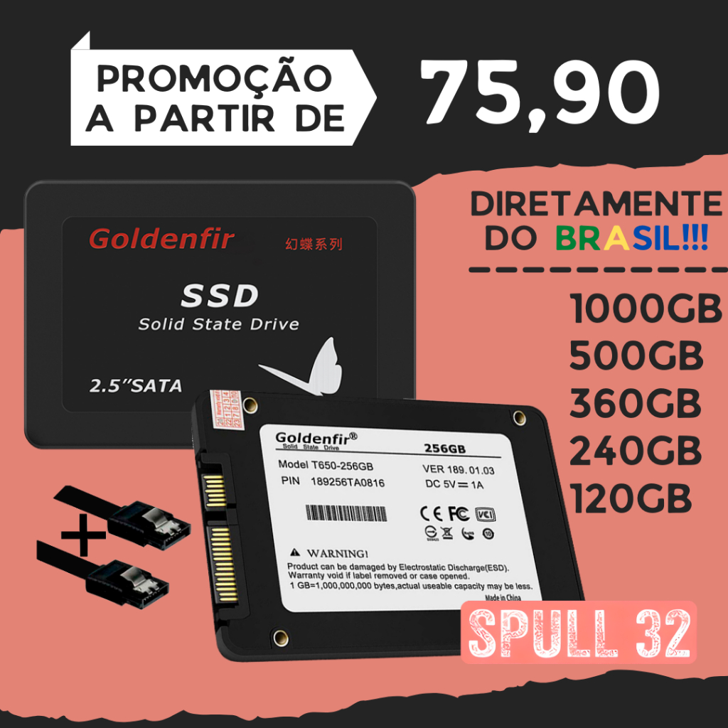 SSD Warrior Gamer 2.5 Pol. 256GB W500 Gravação Até 500 Mb/S SATA - SS511 -  Multi