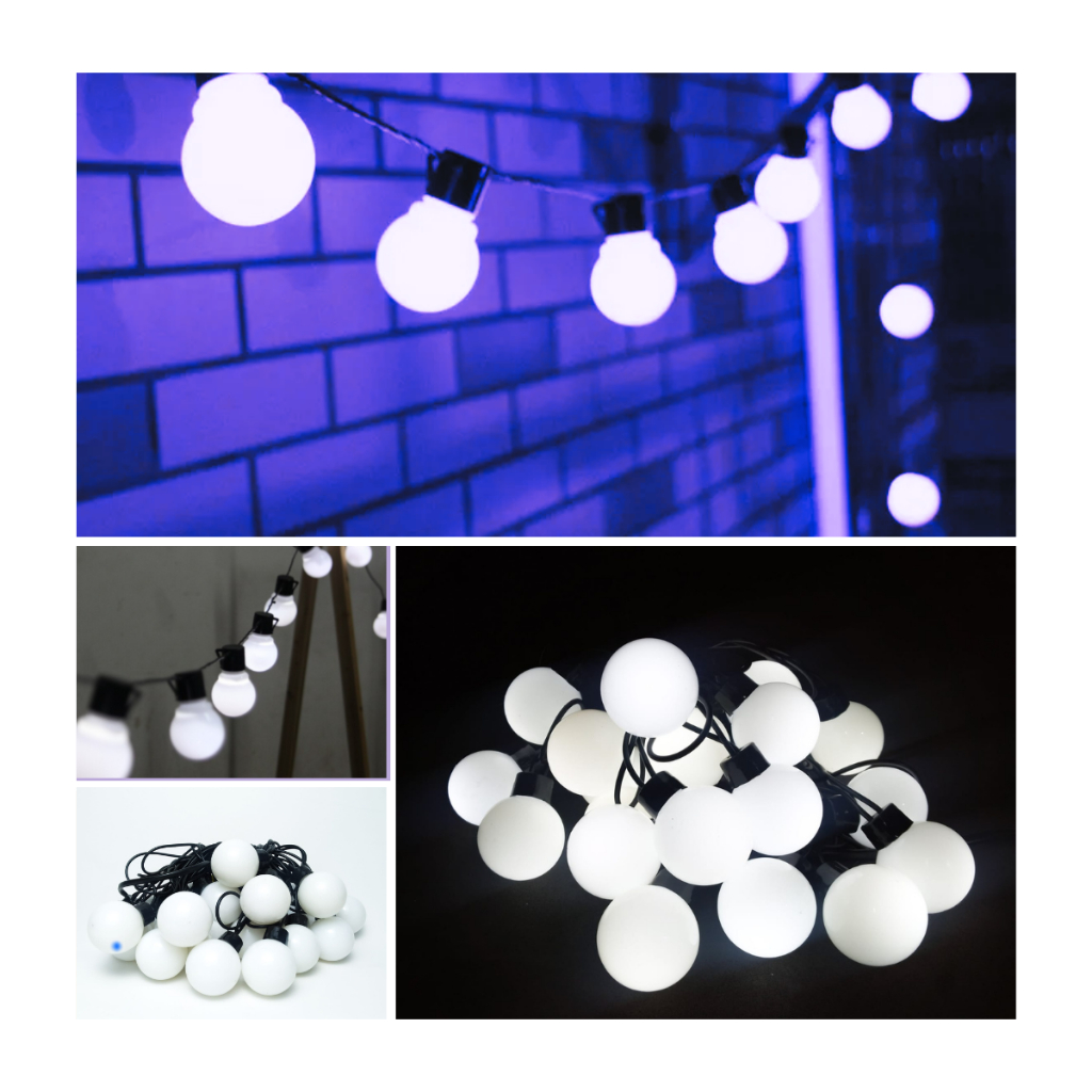 Luminária Cordão Luz Led 20 Bolinhas 5cm Varal 3,8m Branco Shopee Brasil