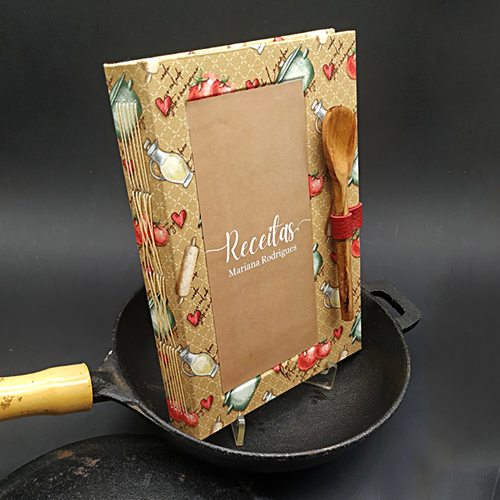 Caderno de Receitas Personalizado com nome | Caderno Artesanal | Dia das mães