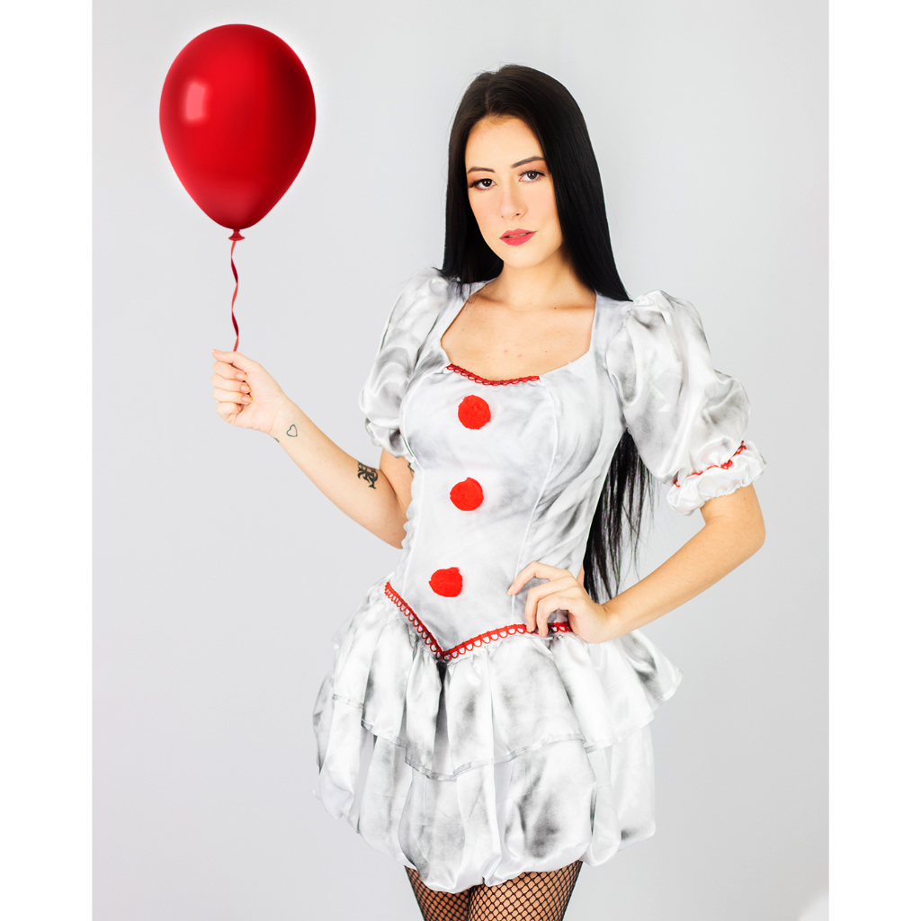 Fantasia do Palhaço Pennywise - Halloween - Adulto Feminina