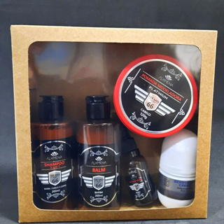 Kit Shampoo 200ml Balm 200ml Oleo30ml Fixador 120ml Desodorante 50ml Alkmena Vip - For Men