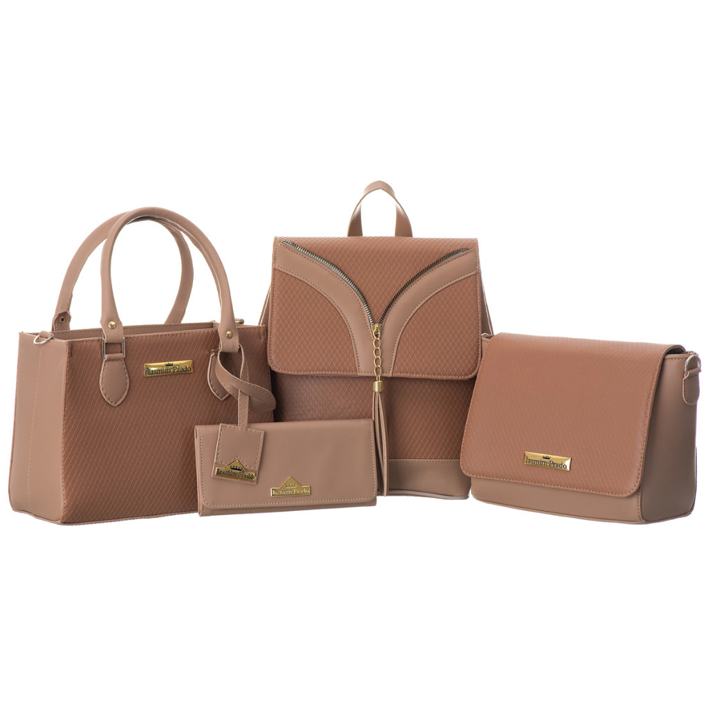Kit 3 Bolsas + Carteira Feminina Iasmin Prado Lindas