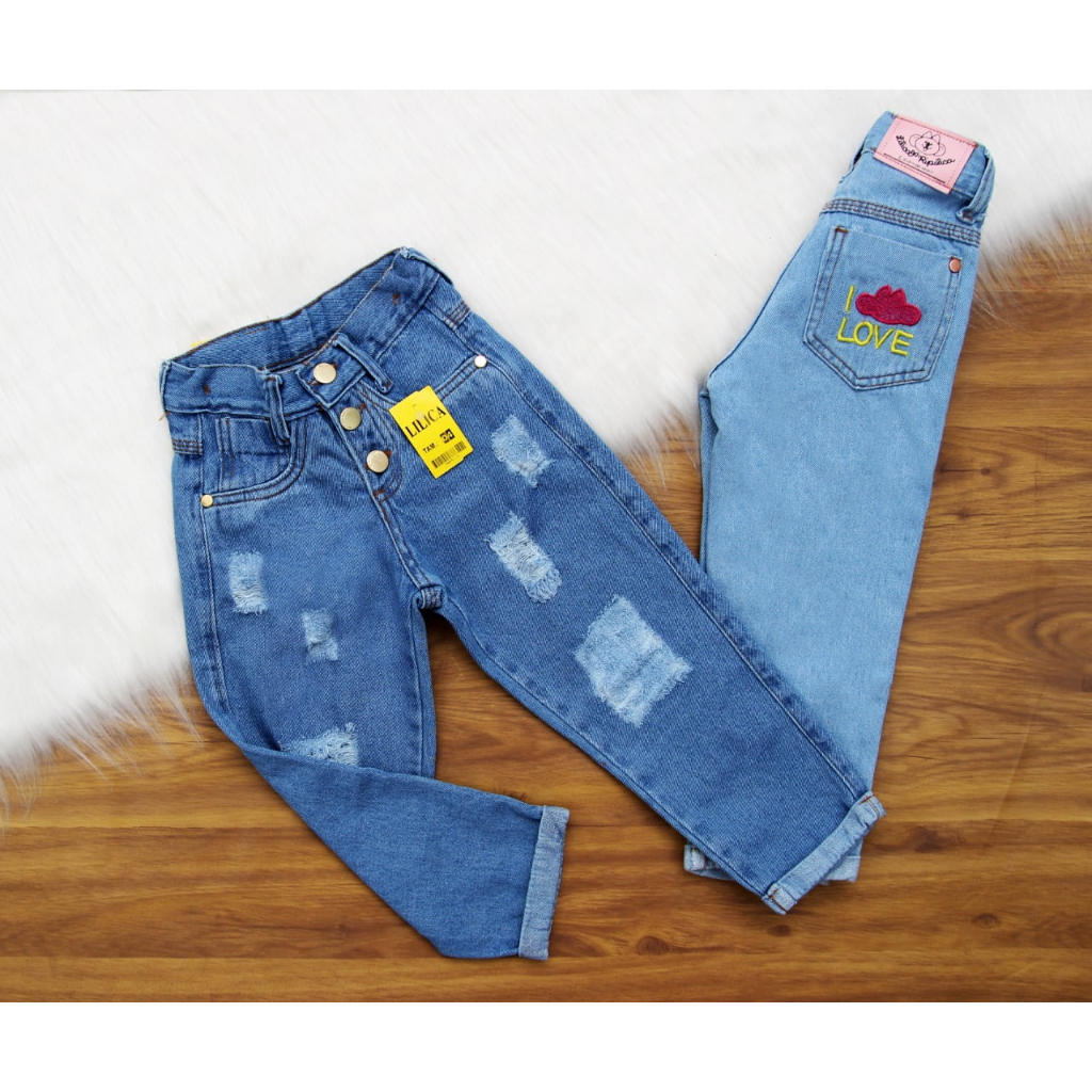 Calça Jeans Infantil Juvenil Menina Elastano