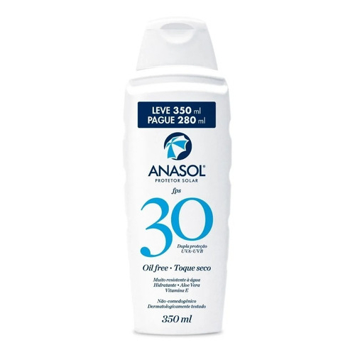 Protetor Solar Loção Fps 30 Oil Free Toque Seco Anasol 350 G