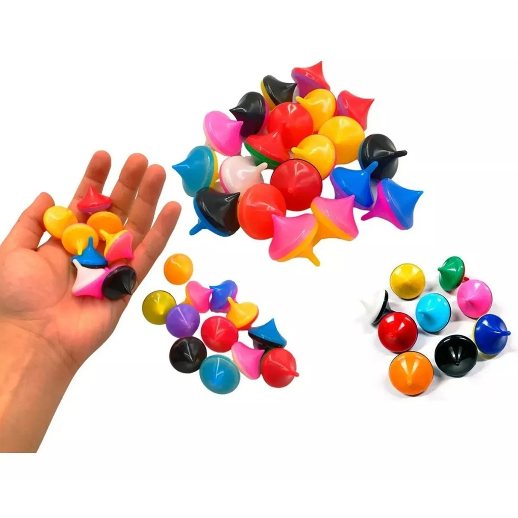 Pião Plástico Brinde 20 Unidades Brinquedos Tropical Multiloja
