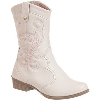 Bota Country Texana Menina Feminina Infantil Confortável Moda Atual Saltinho Baixa Médio Cano Longo