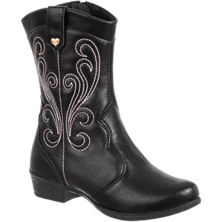 Bota Texana Menina Feminina Infantil Confortável Moda Atual Saltinho Baixa Médio Cano Longo Country
