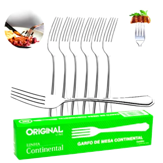 KIT Garfo Mesa Aço Inox Grande Bar Restaurante Buffet Talheres pesado luxo