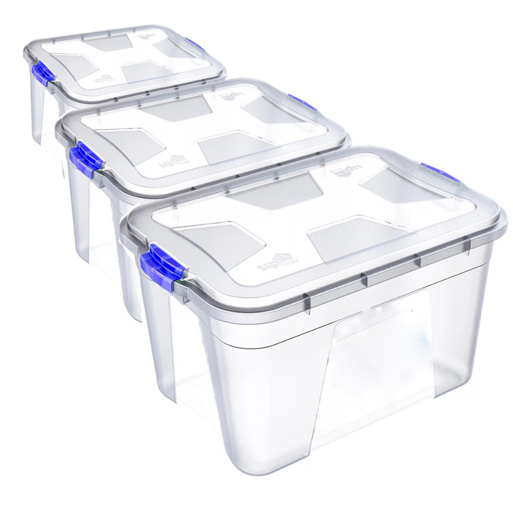 Caixa Organizadora Multiuso Plástica Com Tampa 56/30/20 litros reforçadas