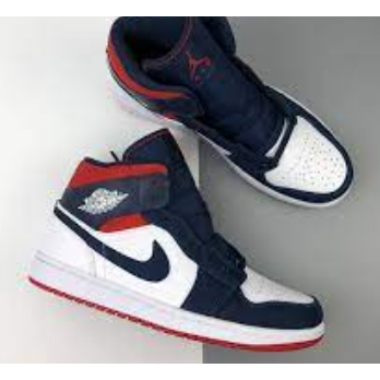 Tênis Air Jordan 1 High Botinha Marinho/Vermelho Cano Alto Feminino & Masculino Promoção