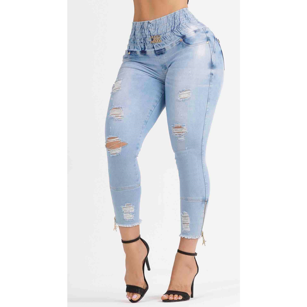 Calça Jeans Skinny Cropped Chapa Barriga